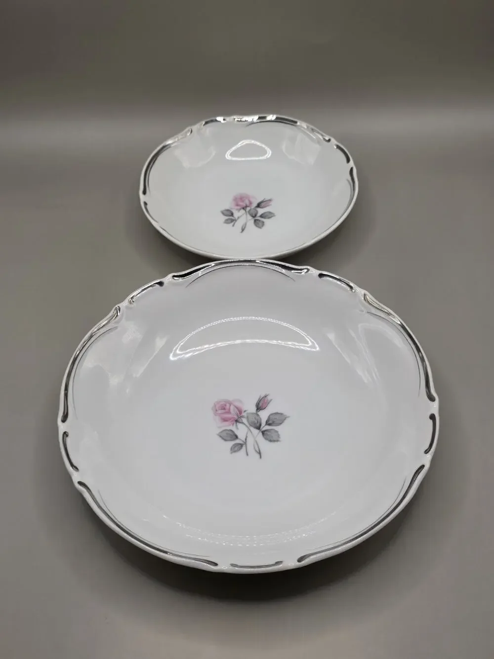 Vintage Grace China Elegante Serving Bowls Set 576 Seyei Japan Rose Platinum